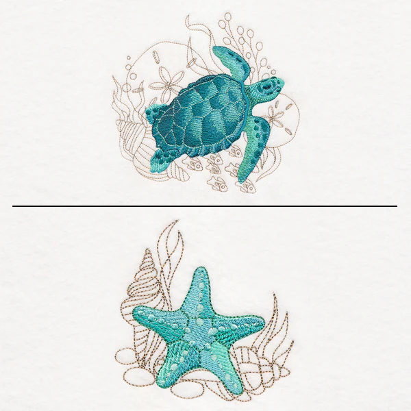 Sea Turtle & Starfish Pillow Pair - Image 2