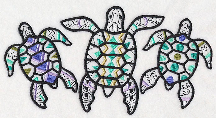 Sea Turtle Trio (Blackwork) - Image 2