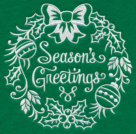 Season's Greetings Medallion (Whitework) - Image 3