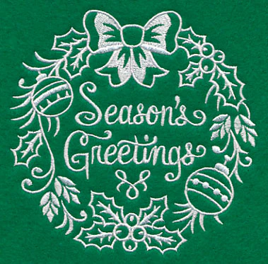 Season's Greetings Medallion (Whitework) - Image 4