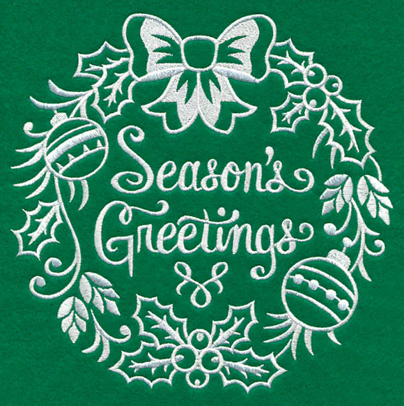 Season's Greetings Medallion (Whitework) - Image 5