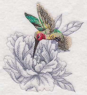 Secret Garden Peony and Hummingbird - Image 3
