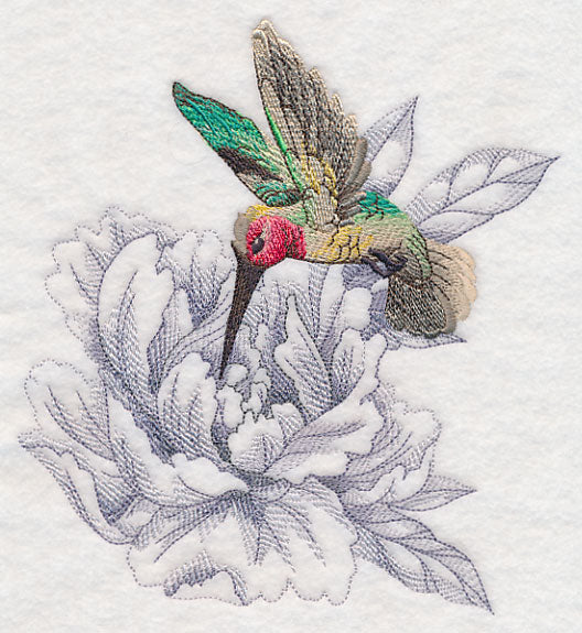 Secret Garden Peony and Hummingbird - Image 4