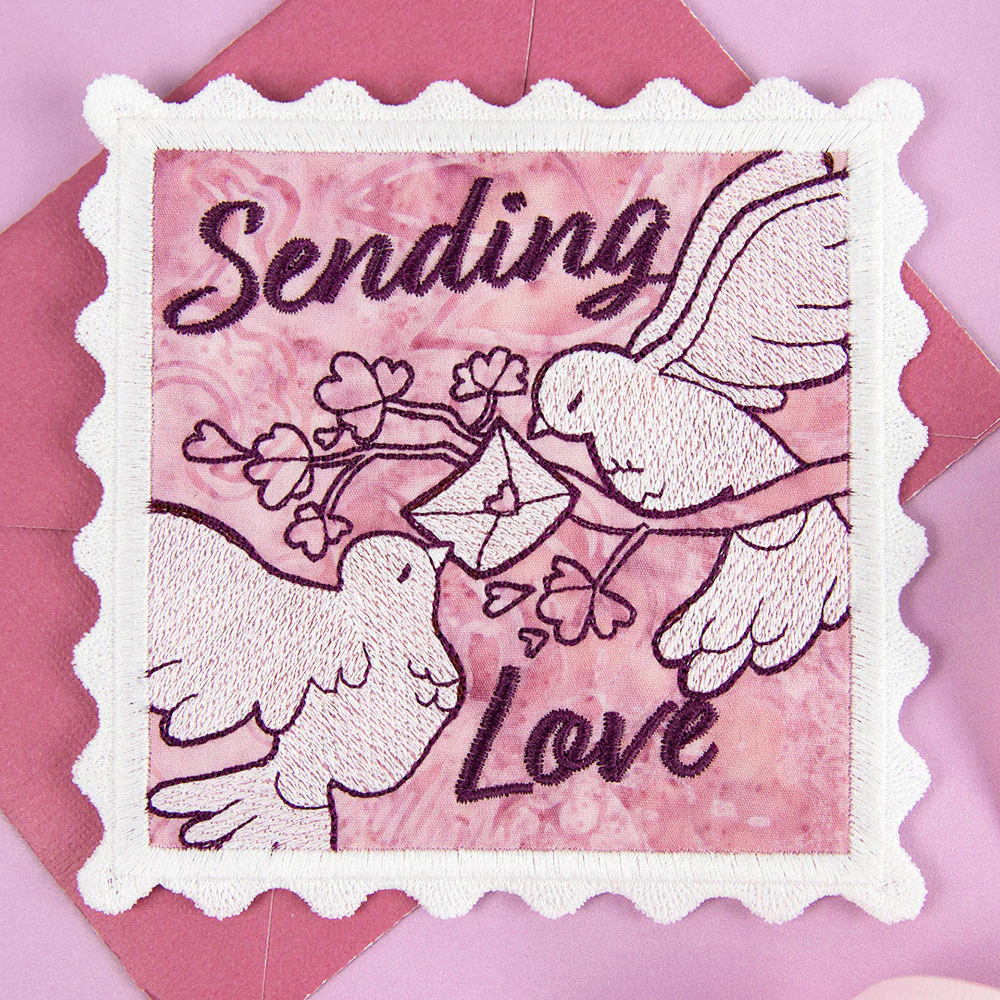 Sending Love Stamp Coaster (In-the-Hoop) - Image 5