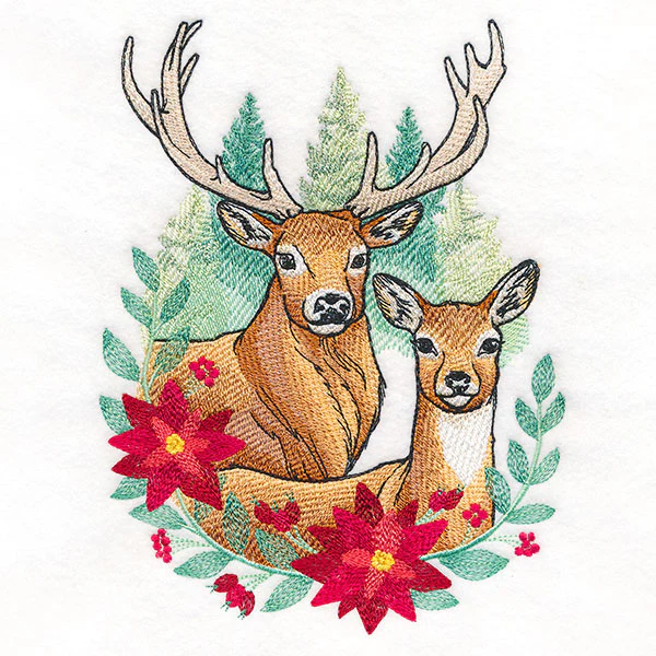 Serene Christmas Deer Scene - Image 3