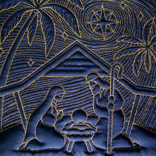 Serene Nativity Scene Square (Trapunto) - Image 10