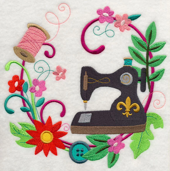 Sew Vintage Floral Wreath