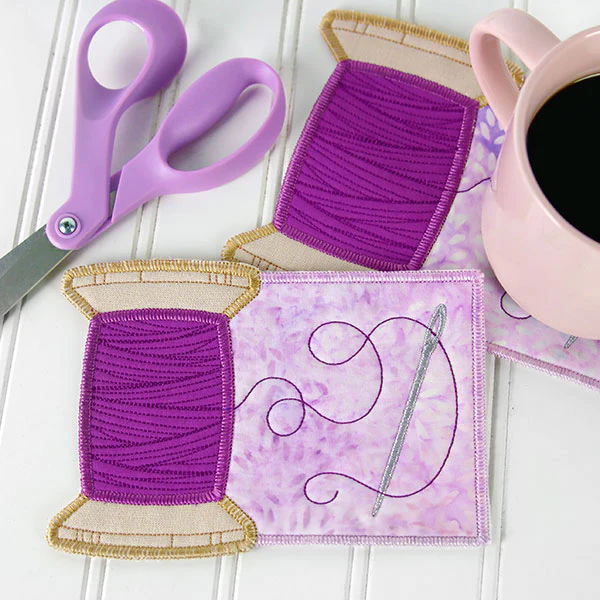 Sewer's Delight Thread Spool Mug Rug (In-the-Hoop) - Image 5