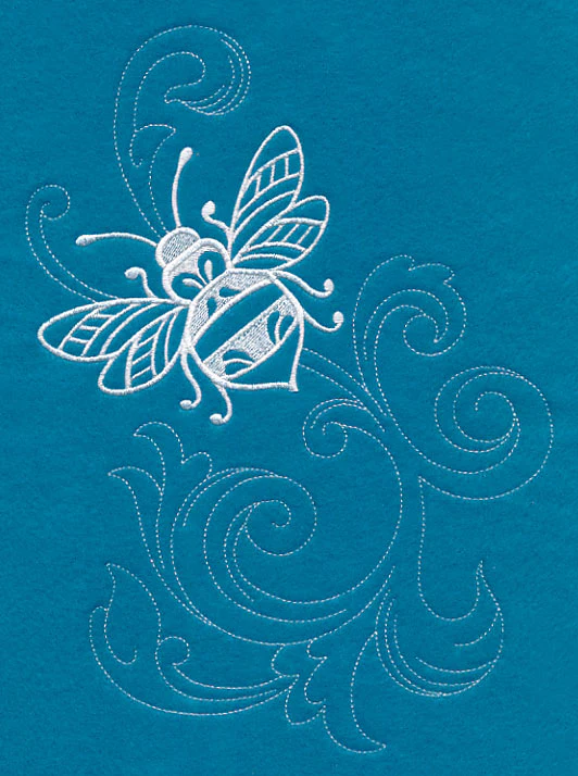 Shabby Chic Bee Spray (Whitework)