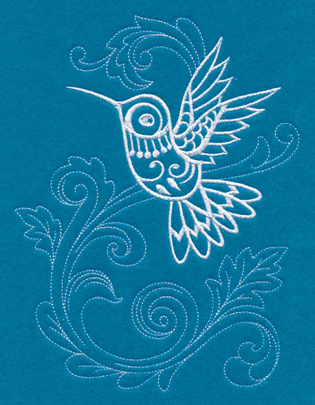 Shabby Chic Hummingbird Spray (Whitework) - Image 2