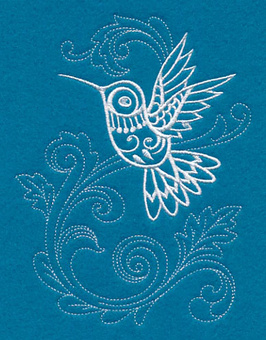 Shabby Chic Hummingbird Spray (Whitework) - Image 3
