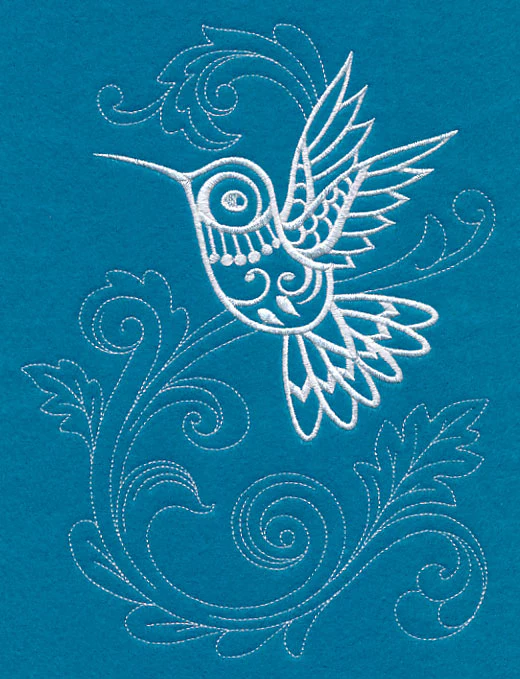 Shabby Chic Hummingbird Spray (Whitework) - Image 4