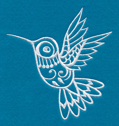 Shabby Chic Hummingbird (Whitework) - Image 3