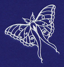 Shabby Chic Luna Moth (Whitework) - Image 2