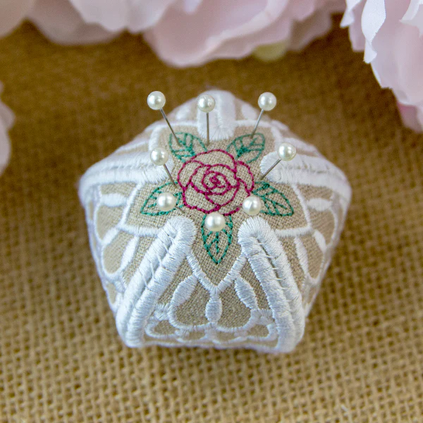 Shabby Chic Pincushion (In-the-Hoop) - Image 3