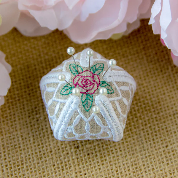 Shabby Chic Pincushion (In-the-Hoop) - Image 5