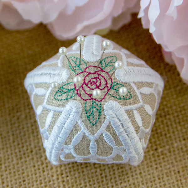 Shabby Chic Pincushion (In-the-Hoop) - Image 7