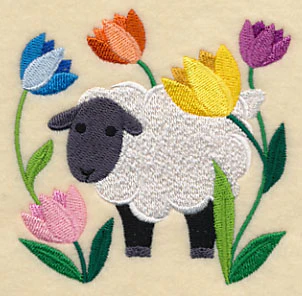 Sheep in Tulips - Image 5