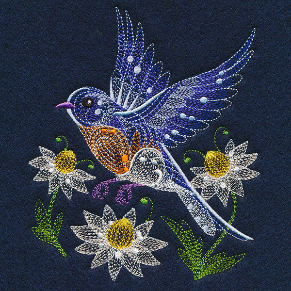 Sheer Magic Bluebird & Flowers - Image 5