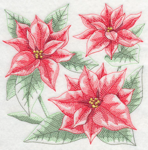 Silent Night Poinsettia Sketch - Image 2