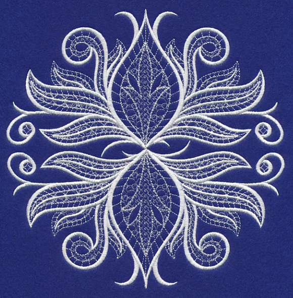 Simple Symmetry Flourish (Whitework)