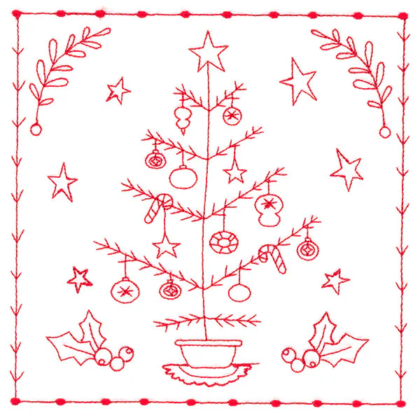 Simply Sweet Christmas - Tree (Redwork) - Image 3