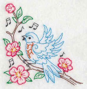 Singing Bluebird on Branch 1 (Vintage) - Image 5