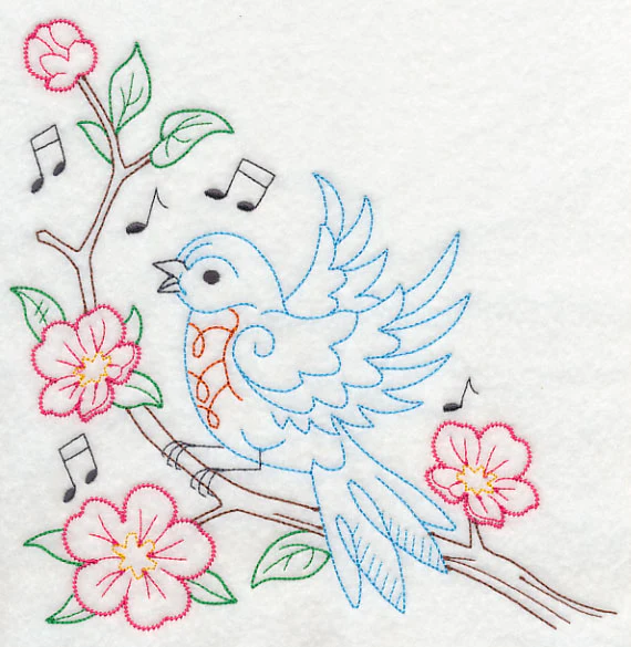 Singing Bluebird on Branch 1 (Vintage) - Image 6