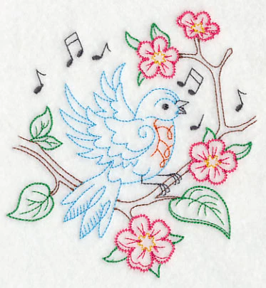 Singing Bluebird on Branch 2 (Vintage) - Image 3