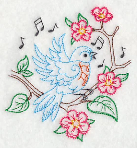 Singing Bluebird on Branch 2 (Vintage) - Image 4