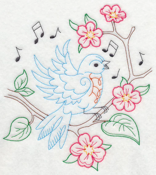 Singing Bluebird on Branch 2 (Vintage) - Image 5