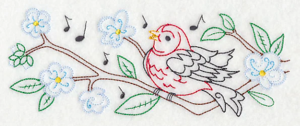 Singing Scarlet Tanager Border (Vintage) - Image 3