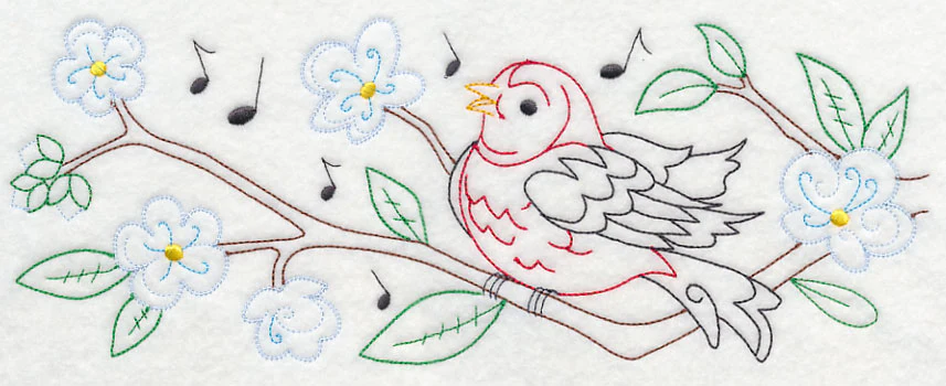 Singing Scarlet Tanager Border (Vintage) - Image 6