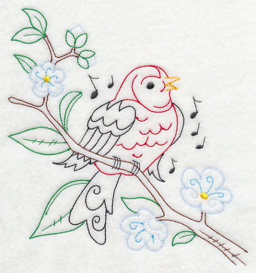 Singing Scarlet Tanager on Branch 1 (Vintage) - Image 2