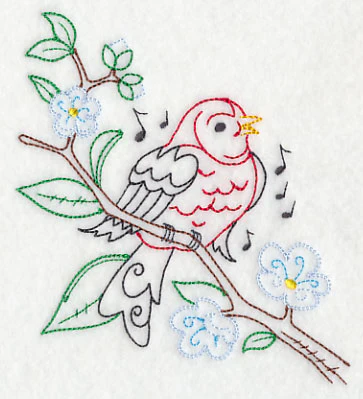 Singing Scarlet Tanager on Branch 1 (Vintage) - Image 4