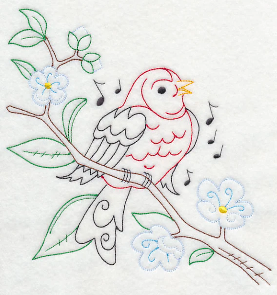 Singing Scarlet Tanager on Branch 1 (Vintage) - Image 6
