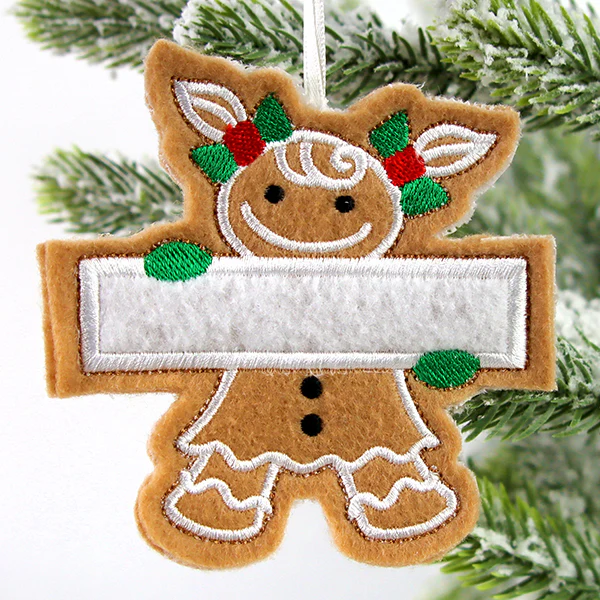 Sister Gingerbread Ornament (In-the-Hoop) - Image 2