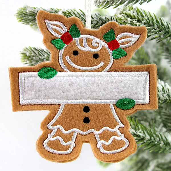 Sister Gingerbread Ornament (In-the-Hoop) - Image 3