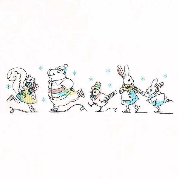 Skating through the Holidays Animal Border