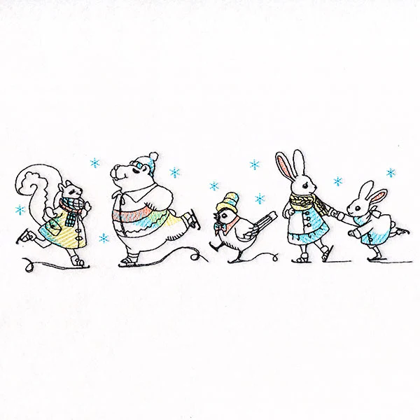Skating through the Holidays Animal Border - Image 3