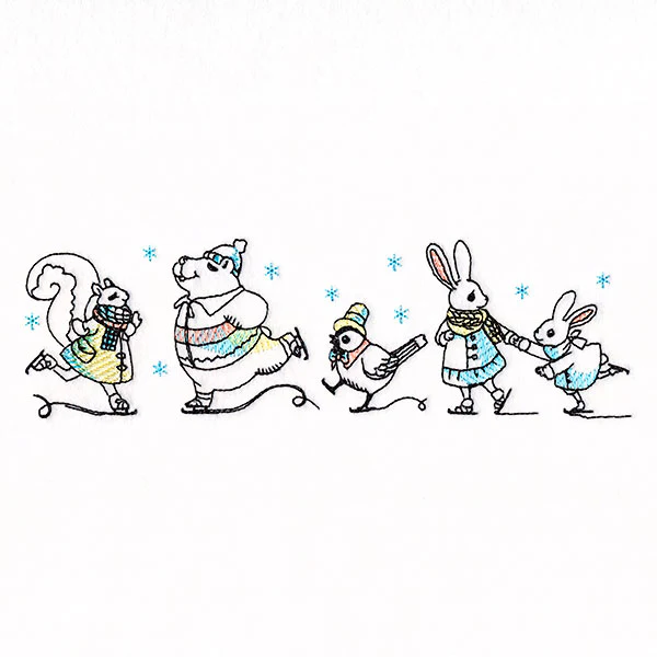Skating through the Holidays Animal Border - Image 4