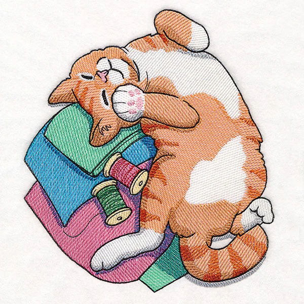Sleeping on Fabric Kitty - Image 2
