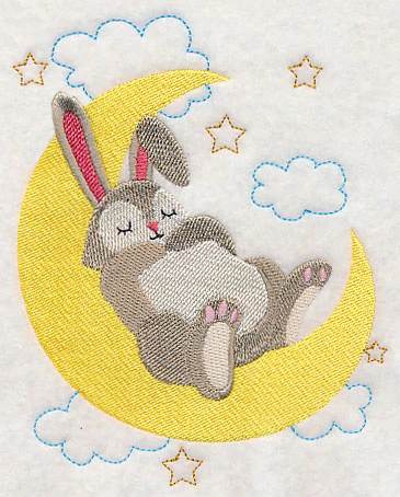 Sleepy Bunny with Moon - Image 3