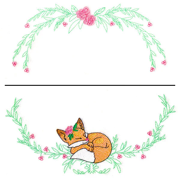 Sleepy Fox Wreath (Split) - Image 2
