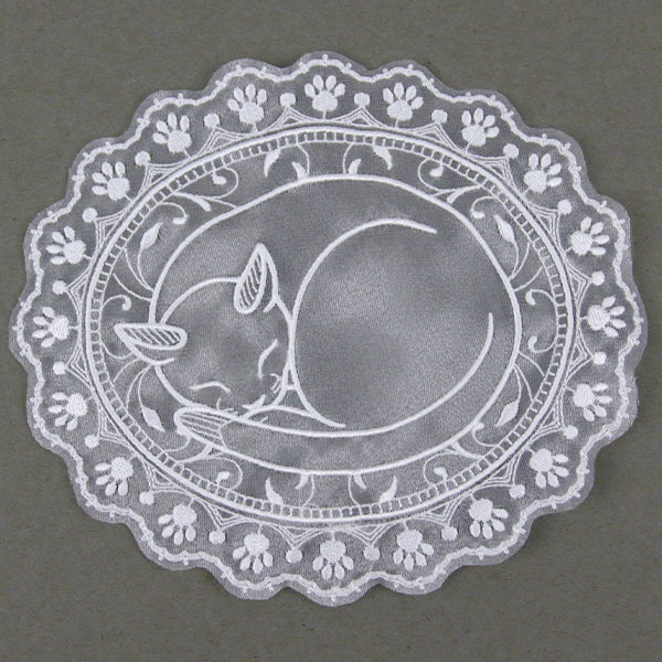 Sleepy Kitty Doily (Organza) - Image 3