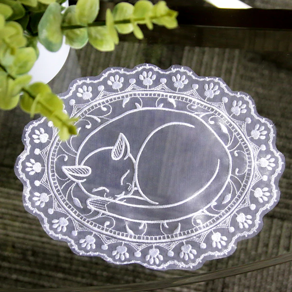 Sleepy Kitty Doily (Organza) - Image 7