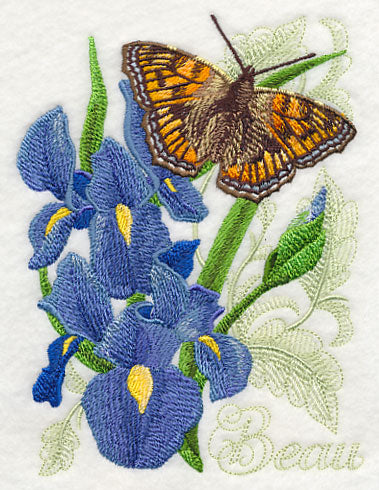 Small Tortoiseshell Butterfly and Irises - Image 3