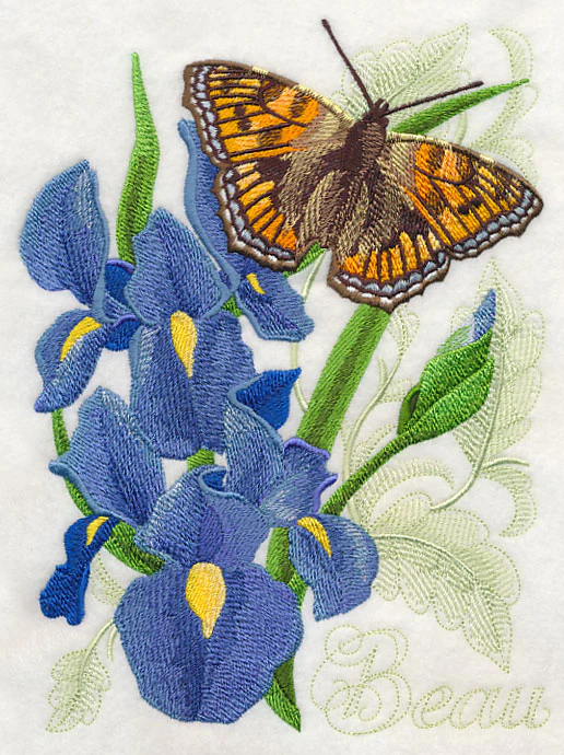 Small Tortoiseshell Butterfly and Irises - Image 4