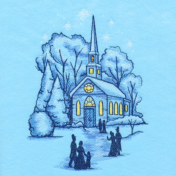 Snowfall Church Scene - Image 2
