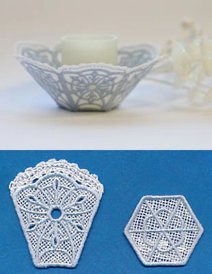 Snowflake Bowl (Battenburg Lace with Rayon) - Image 3